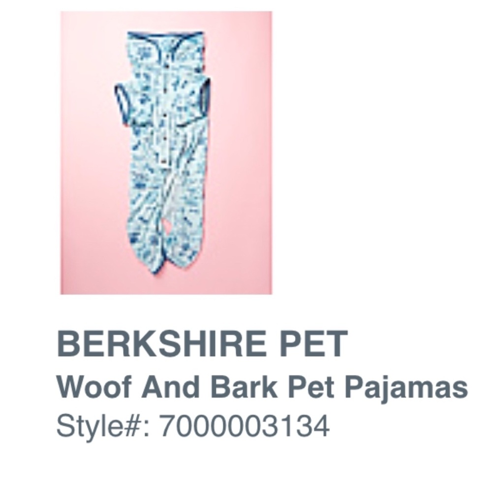 BERKSHIRE PET Woof And Bark Pet Pajamas Size: Small